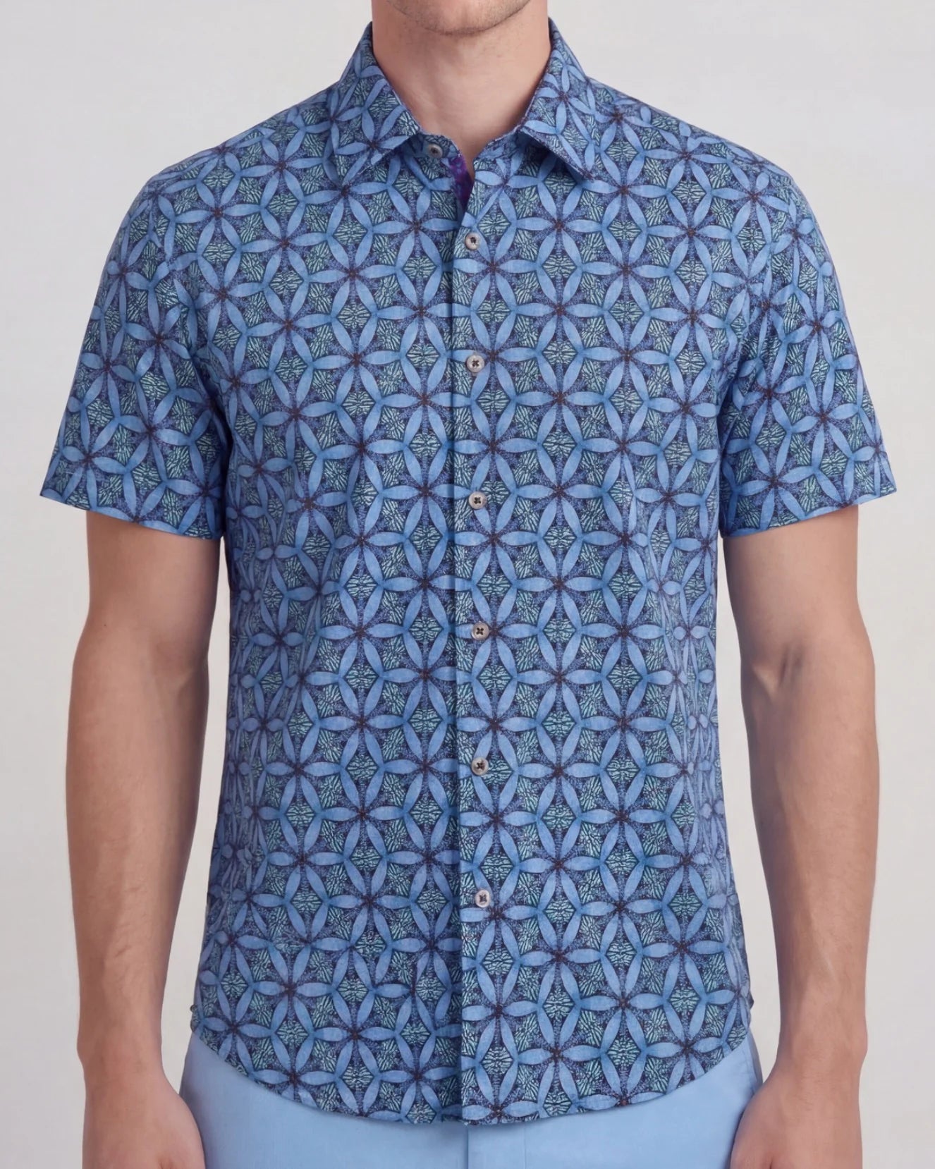 LORDS OF HARLECH
GEORGE TRIBAL BLUE MENS PRINTED BUTTON UP SHIRT