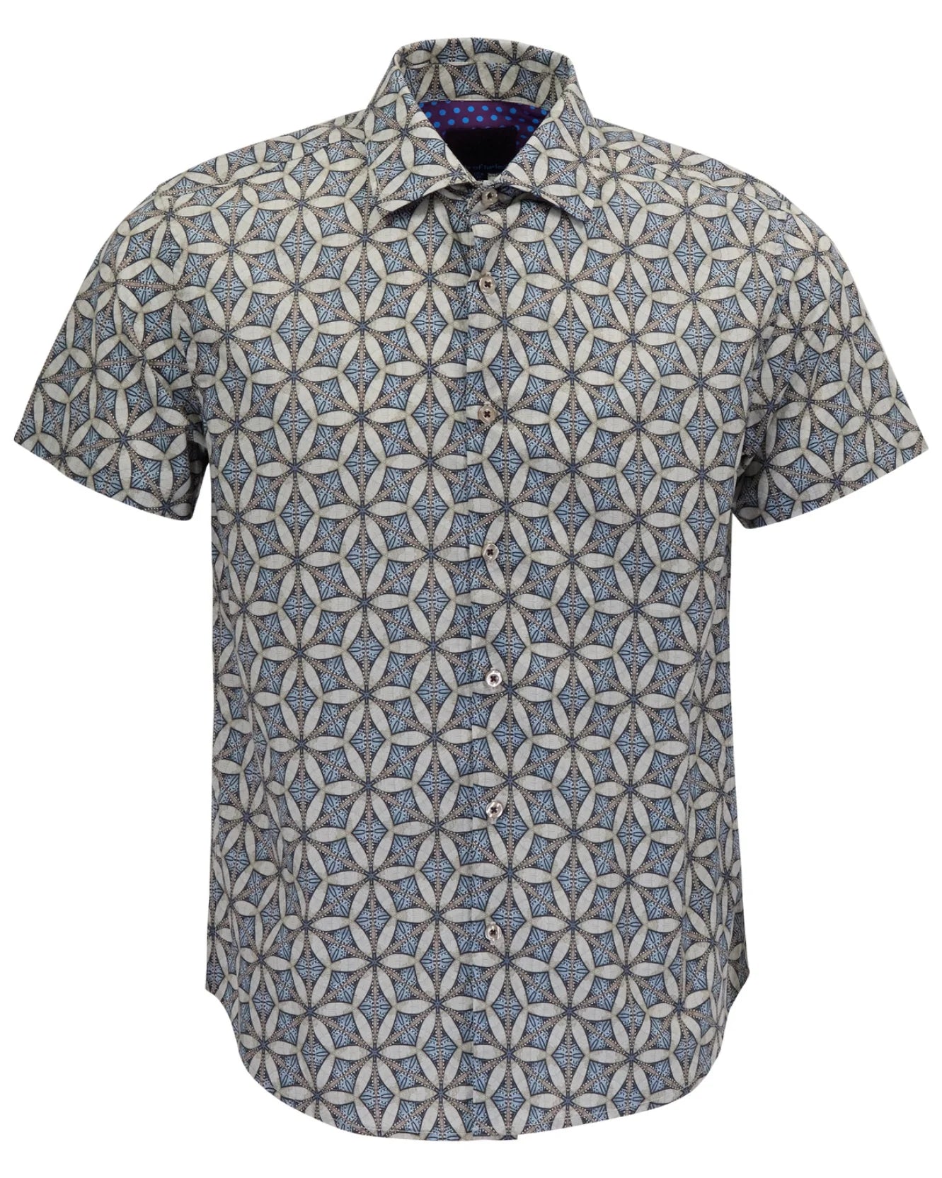 GEORGE TRIBAL NATURAL MENS PRINTED BUTTON UP SHIRTj