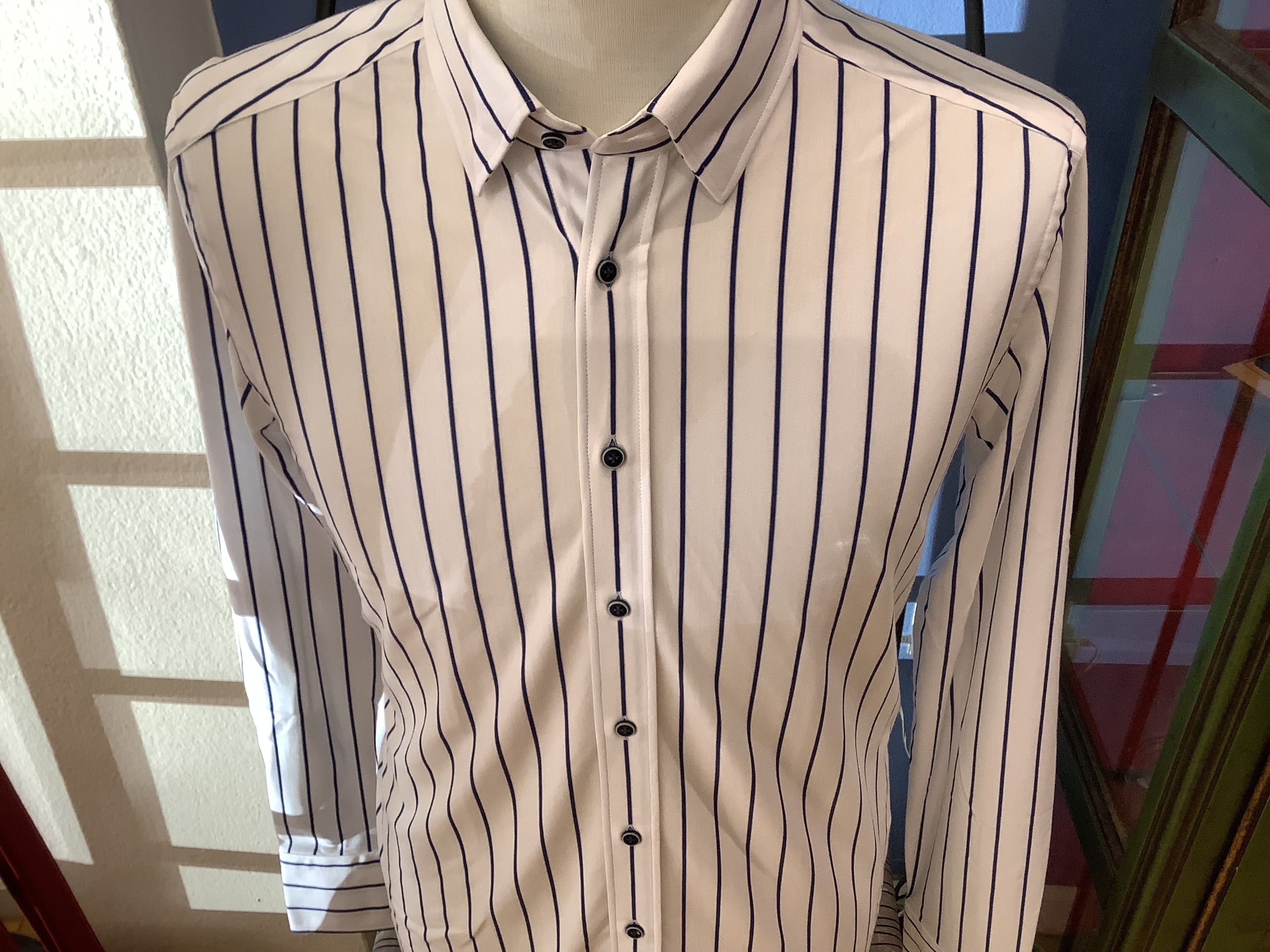 Perfetto Wht/Blue Stripes 5593