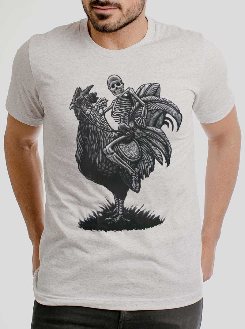 CURBSIDE Rooster Ride 
Black on Mens T Shirt