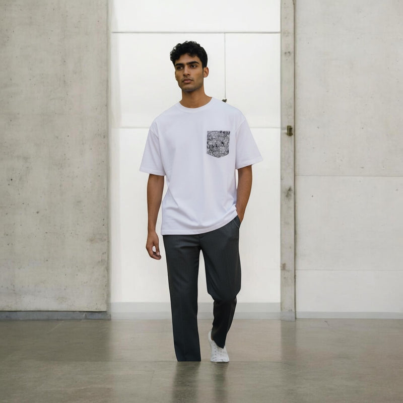 Parra Grey Pocket Paisley Tee